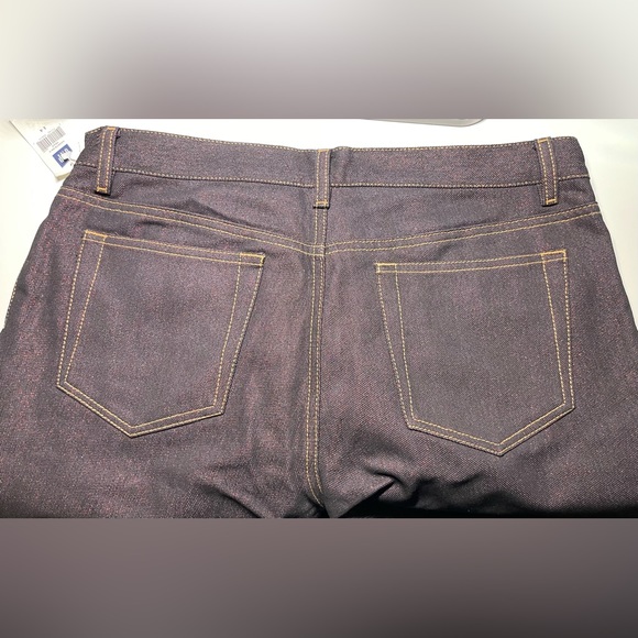 New Gap Women METALLIC Long and Lean BLACK  JEANS Red Sparkle Christmas Flared - Picture 11 of 12